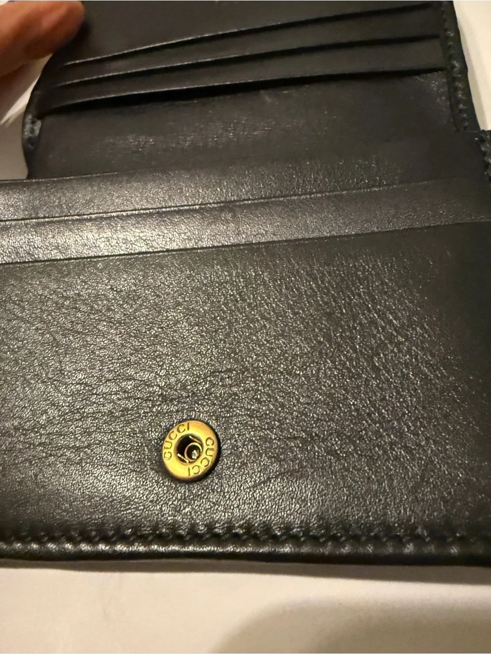 Gucci GG Marmont Matelassé Leather Card Case Wallet Black